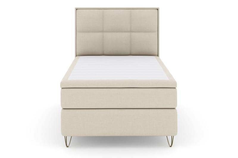 Select No 6 Komplett Sängpaket 120x200 Fast Watergel - Beige/Metall V-form - Möbler - Sovrum - Sängar - Komplett Sängpaket