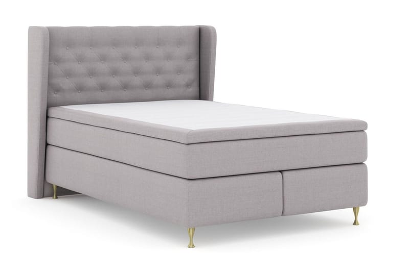 Select No 6 Komplett Sängpaket 140x200 Fast Memory/Pocket - Ljusgrå/Guld - Möbler - Sovrum - Sängar - Komplett Sängpaket