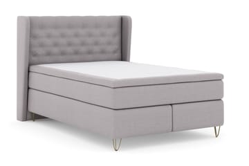 Select No 6 Komplett Sängpaket 140x200 F/M Latex/Memory - Ljusgrå/Metall V-form - Möbler - Sovrum - Sängar - Komplett Sängpaket