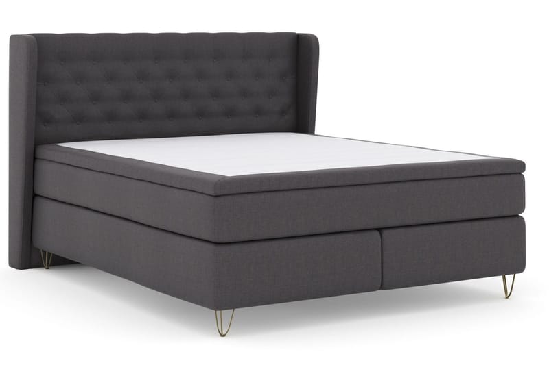 Select No 6 Komplett Sängpaket 180x200 Fast/Medium Watergel - Mörkgrå/Metall V-form - Möbler - Sovrum - Sängar - Komplett Sängpaket