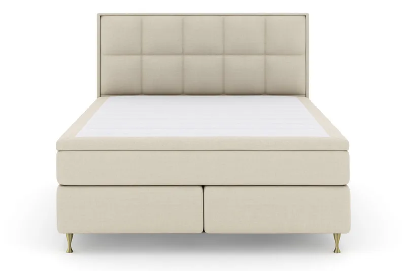 Select No 6 Komplett Sängpaket 210x210 F/M Memory/Pocket, Beige/Guld