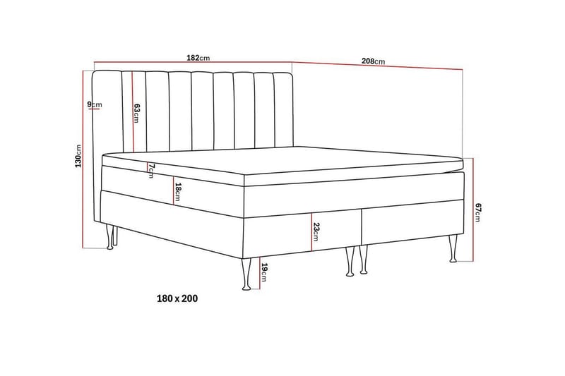 SINNEBO High Komplett Sängpaket 180x200 cm - Antracit - Möbler - Sovrum - Sängar - Komplett Sängpaket