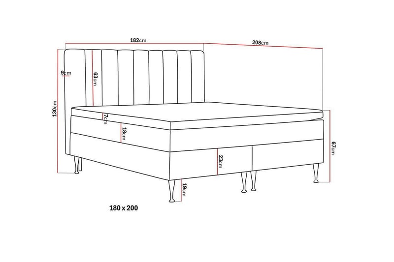 SINNEBO High Komplett Sängpaket 180x200 cm - Ljusbeige - Möbler - Sovrum - Sängar - Kontinentalsängar
