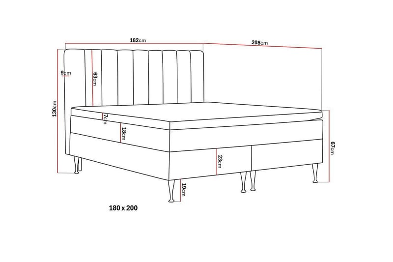 SINNEBO High Komplett Sängpaket 180x200 cm - Ljusbeige - Möbler - Sovrum - Sängar - Kontinentalsängar