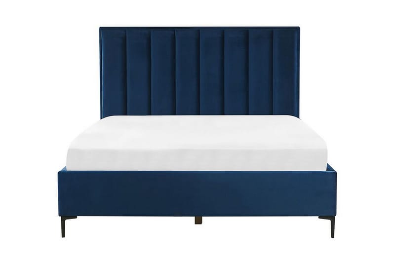 Sovrumsset dubbelsäng 160x200 cm marinblå SEZANNE - Blå - Komplett Sängpaket - Ramsäng