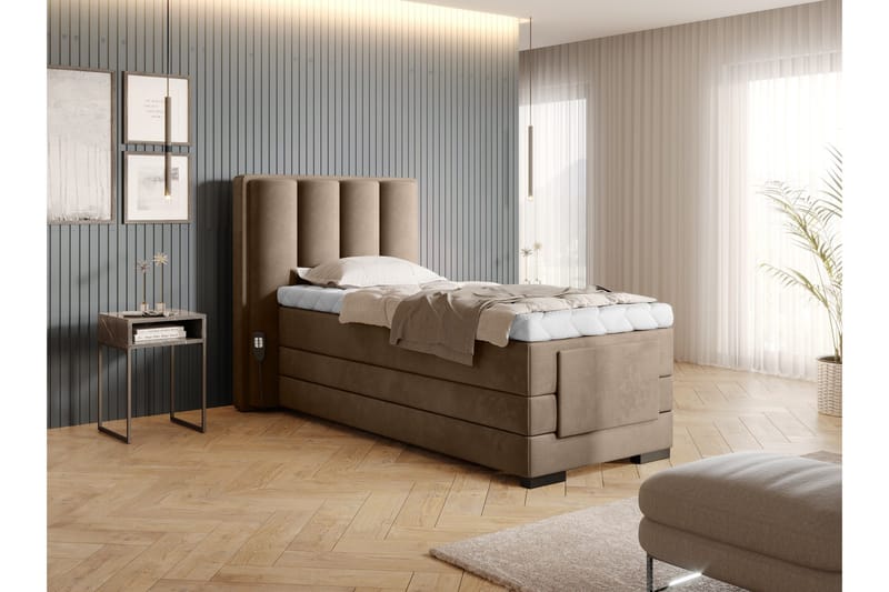 Banti Ställbar Kontinentalsäng 90x200 cm - Beige - Möbler - Sovrum - Sängar - Ställbara sängar