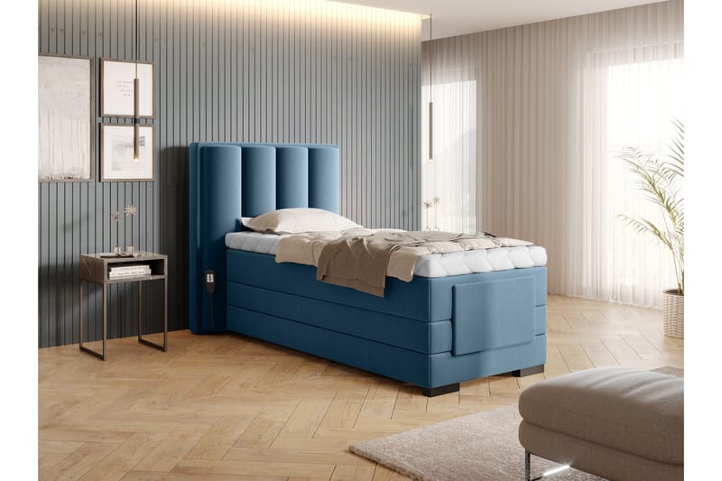 Banti Ställbar Kontinentalsäng 90x200 cm - Blå - Möbler - Sovrum - Sängar - Ställbara sängar
