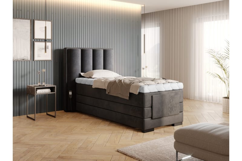 Banti Ställbar Kontinentalsäng 90x200 cm - Grå - Möbler - Sovrum - Sängar - Ställbara sängar