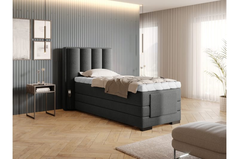 Banti Ställbar Kontinentalsäng 90x200 cm - Grå - Möbler - Sovrum - Sängar - Ställbara sängar