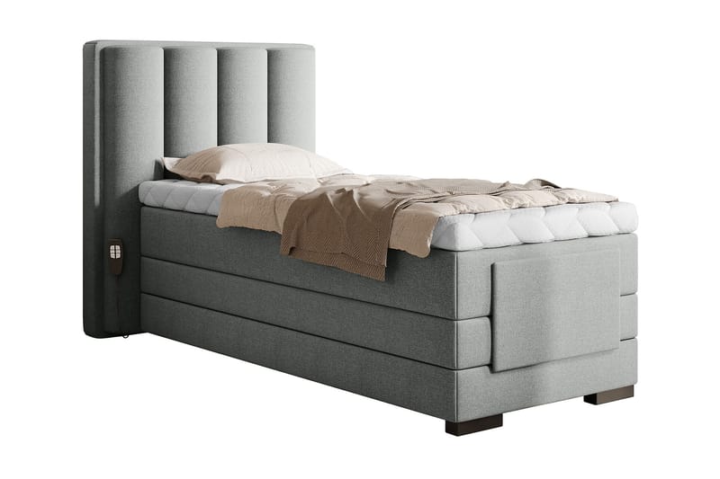 Banti Ställbar Kontinentalsäng 90x200 cm, Grå