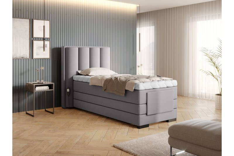Banti Ställbar Kontinentalsäng 90x200 cm - Grå - Möbler - Sovrum - Sängar - Ställbara sängar