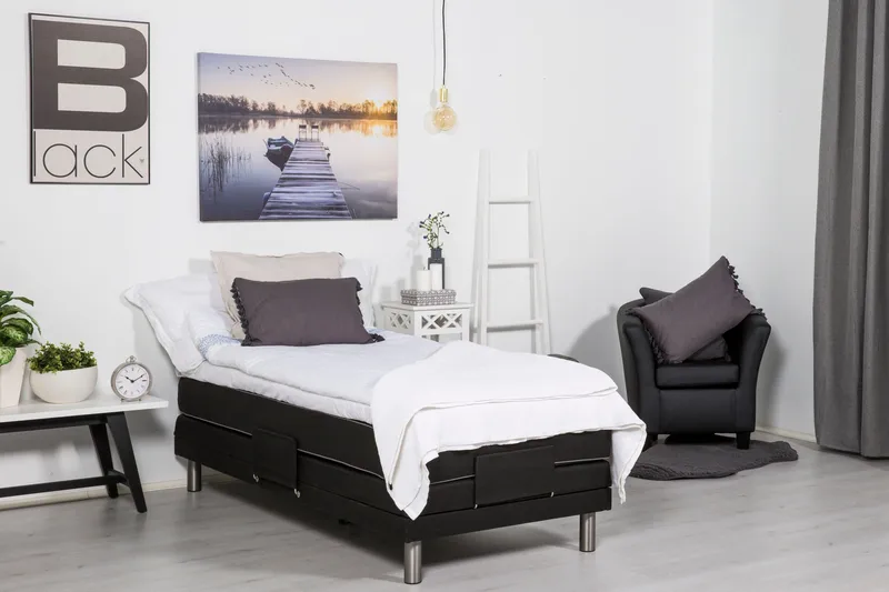 Detroit Ställbar Säng 90x200 cm Höj och sänkbar - Svart - Möbler - Sovrum - Sängar - Ställbara sängar