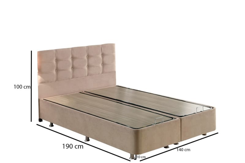 FLATHE Kontinentalsäng Dubbel 140x190 cm Ljusbrun - Möbler - Sovrum - Sängar - Ställbara sängar