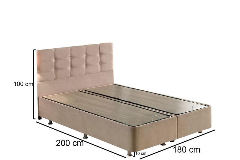 FLATHE Kontinentalsäng Dubbel 180x200 cm Ljusbrun - Möbler - Sovrum - Sängar - Kontinentalsängar