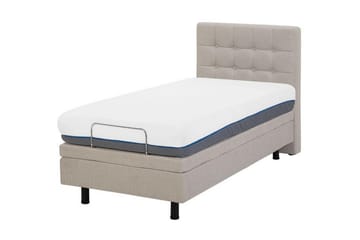 Kabbebo Komplett Sängpaket – Ställbar Säng 80x200 cm i Tyg med Sänggavel + Bäddmadrass - Beige - Möbler - Sovrum - Sängar - Ställbara sängar