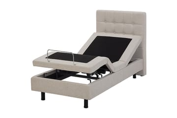 Kabbebo Komplett Sängpaket – Ställbar Säng 80x200 cm i Tyg med Sänggavel + Bäddmadrass - Beige - Möbler - Sovrum - Sängar - Ställbara sängar