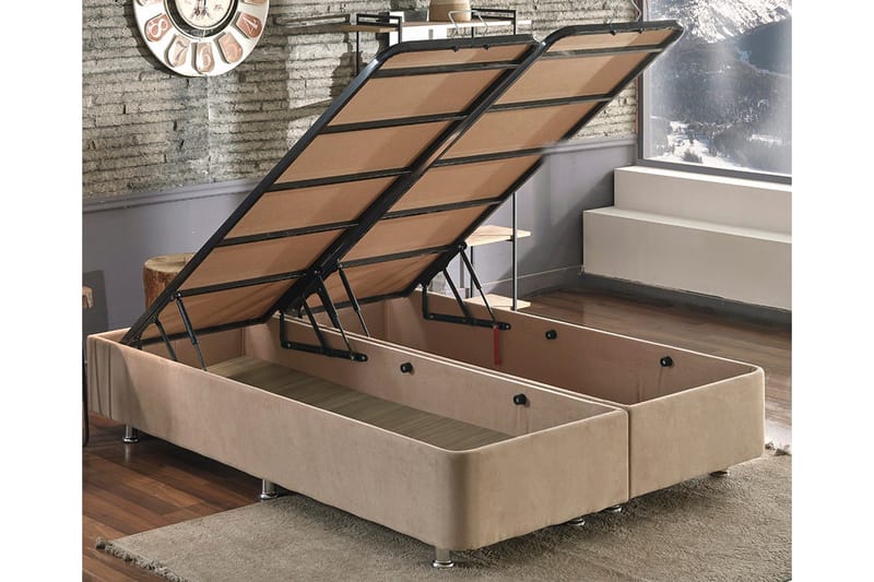 Latrona Kontinentalsäng Dubbel 140x190 cm - Ljusbrun - Möbler - Sovrum - Sängar - Ställbara sängar