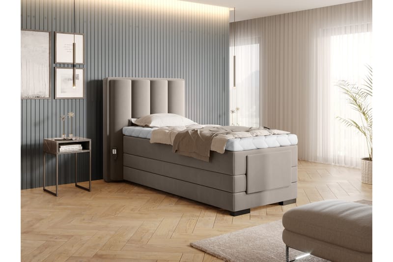 Naoto Ställbar Kontinentalsäng 90x200 cm Beige - Möbler - Sovrum - Sängar - Ställbara sängar