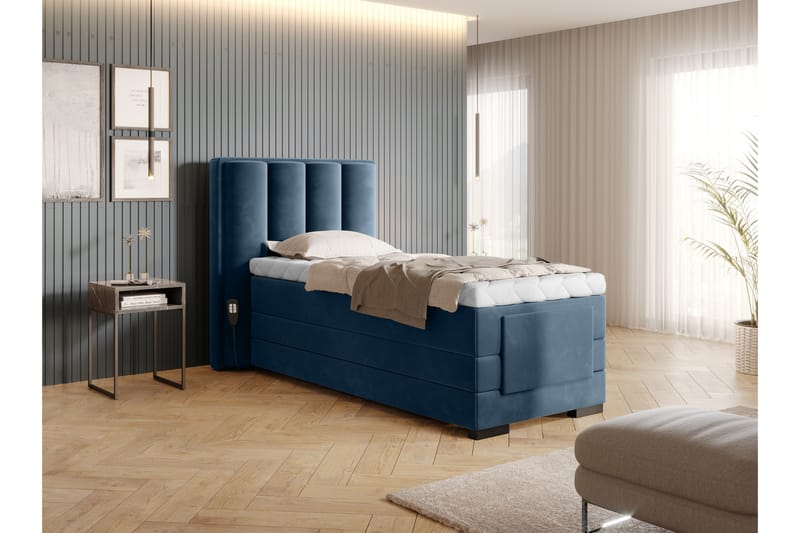Naoto Ställbar Kontinentalsäng 90x200 cm Blå - Ställbara sängar
