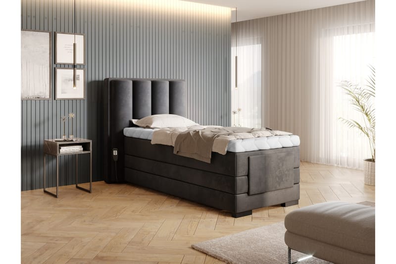 Naoto Ställbar Kontinentalsäng 90x200 cm Grå - Möbler - Sovrum - Sängar - Ställbara sängar