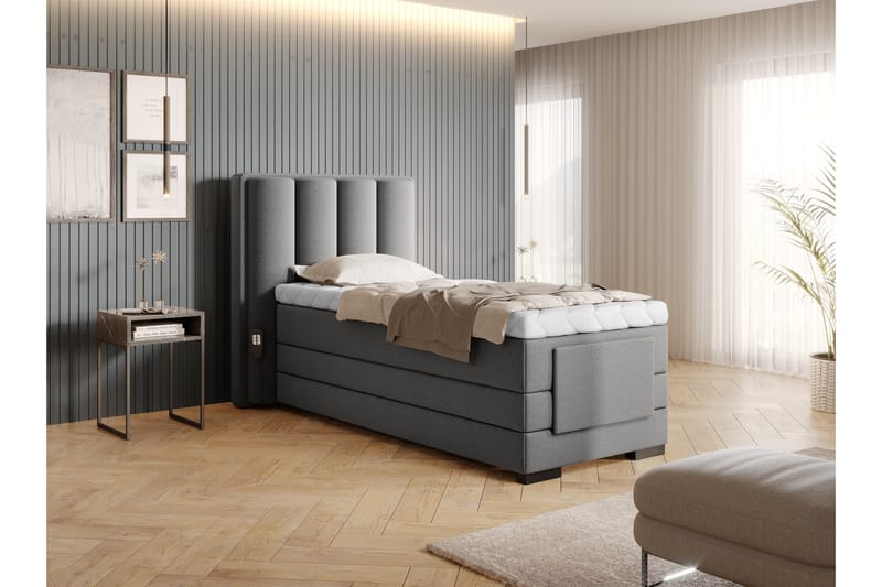 Naoto Ställbar Kontinentalsäng 90x200 cm Grå - Möbler - Sovrum - Sängar - Ställbara sängar