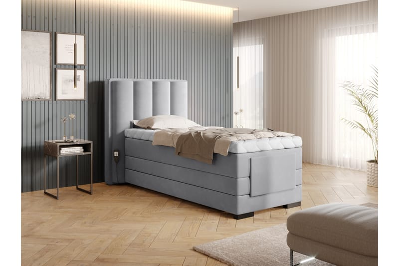 Naoto Ställbar Kontinentalsäng 90x200 cm Grå - Möbler - Sovrum - Sängar - Ställbara sängar