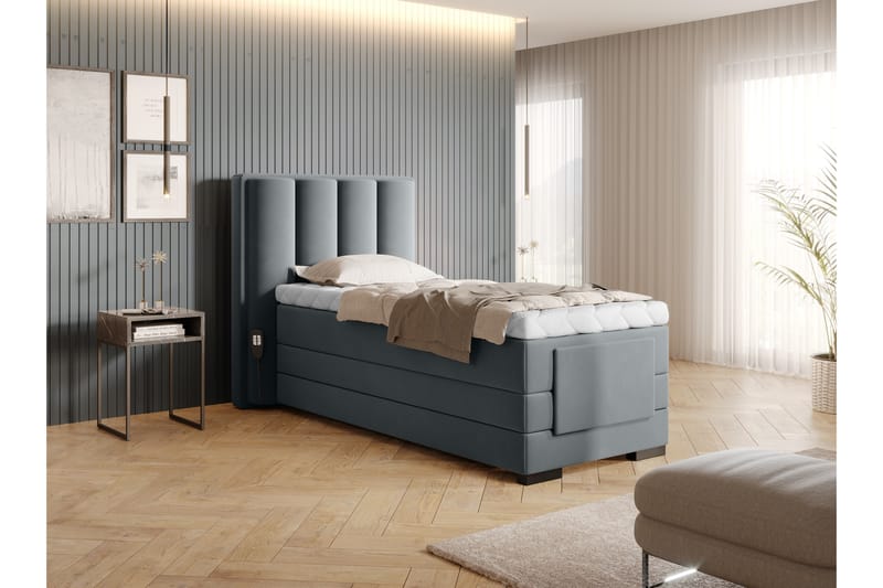 Naoto Ställbar Kontinentalsäng 90x200 cm Grå - Möbler - Sovrum - Sängar - Ställbara sängar
