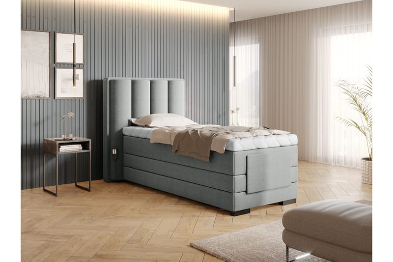 Naoto Ställbar Kontinentalsäng 90x200 cm Grå - Möbler - Sovrum - Sängar - Ställbara sängar