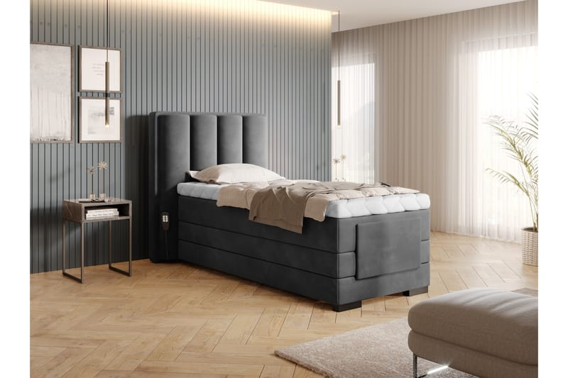Naoto Ställbar Kontinentalsäng 90x200 cm Grå - Möbler - Sovrum - Sängar - Ställbara sängar