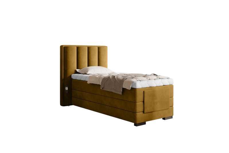 Naoto Ställbar Kontinentalsäng 90x200 cm Gul - Ställbara sängar