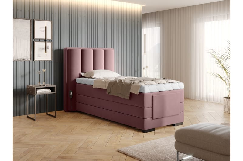 Naoto Ställbar Kontinentalsäng 90x200 cm Rosa - Möbler - Sovrum - Sängar - Ställbara sängar