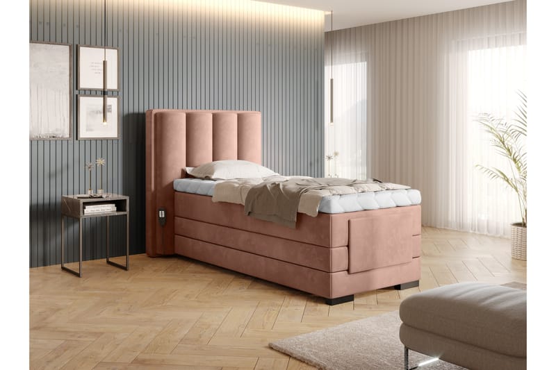 Naoto Ställbar Kontinentalsäng 90x200 cm Rosa - Möbler - Sovrum - Sängar - Ställbara sängar