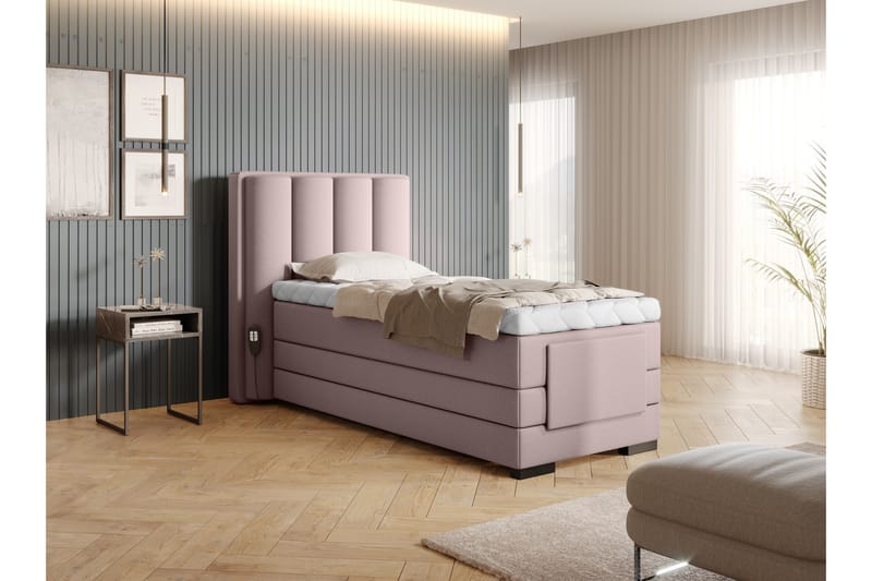 Naoto Ställbar Kontinentalsäng 90x200 cm Rosa - Möbler - Sovrum - Sängar - Ställbara sängar