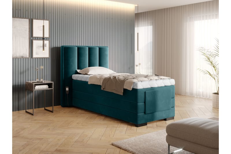 Naoto Ställbar Kontinentalsäng 90x200 cm Turkos - Möbler - Sovrum - Sängar - Ställbara sängar
