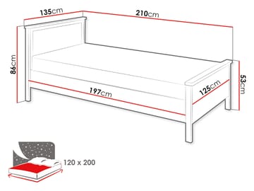 Storys säng 120x200 cm - Beige, ek - Möbler - Sovrum - Sängar - Enkelsängar