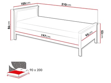 Storys säng 90x200 cm - Beige, ek - Möbler - Sovrum - Sängar - Enkelsängar