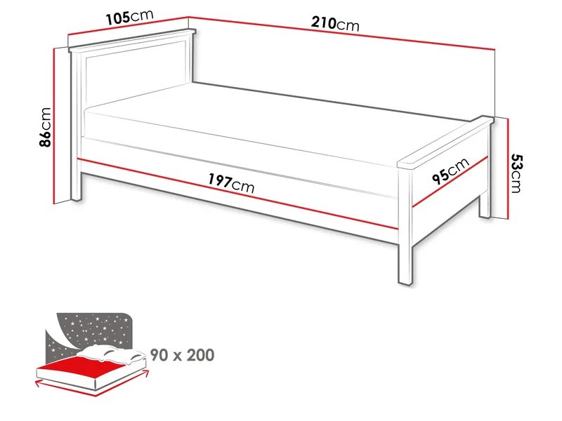 Storys säng 90x200 cm - Beige, ek - Möbler - Sovrum - Sängar - Enkelsängar