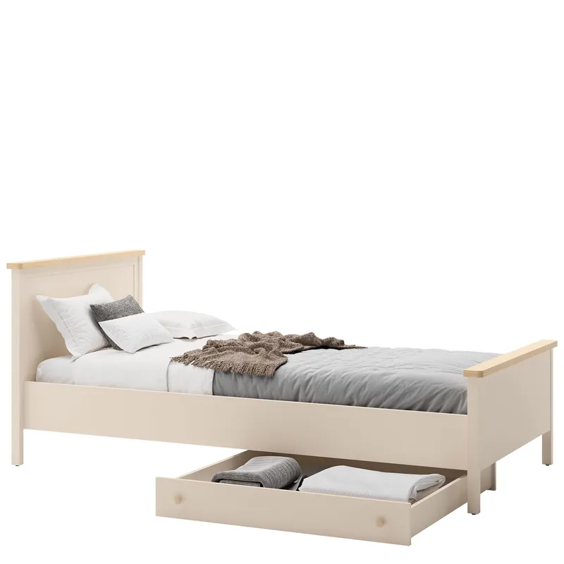 Storys säng med sänglåda 90x200 cm, Beige, ek