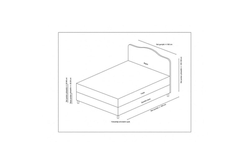 Subash Komplett Sängpaket 160x200 cm - Antracit - Möbler - Sovrum - Sängar - Komplett Sängpaket