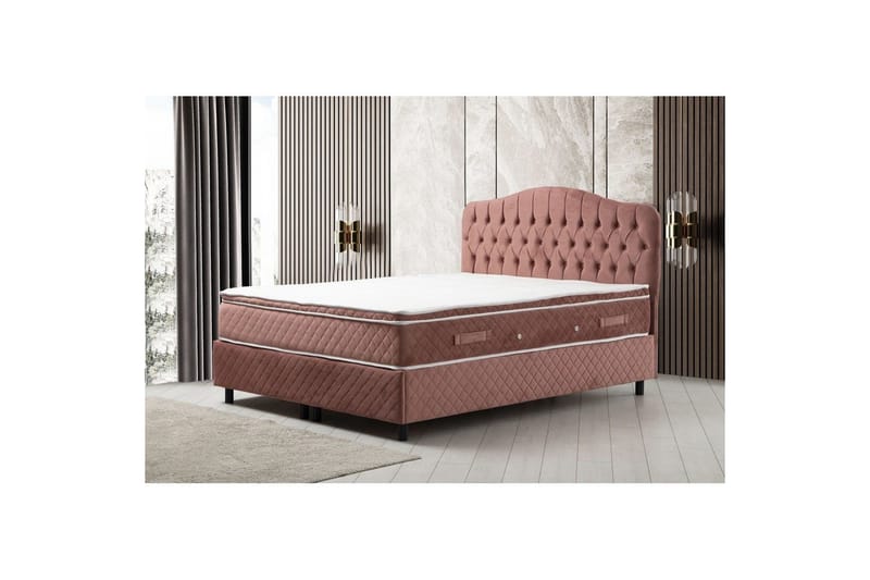 Subash Sängpaket Kontinentalsäng 160x200 cm - Rodnadsrosa - Möbler - Sovrum - Sängar - Komplett Sängpaket