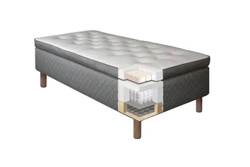 Sundborn Ramsäng 105x200 Medelfast Latex - Grå - Möbler - Sovrum - Sängar - Enkelsängar