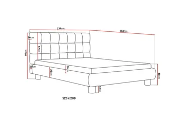 Teddy Komplett Sängpaket Sängram med Madrass 120x200 cm - Beige - Möbler - Sovrum - Sängar - Komplett Sängpaket