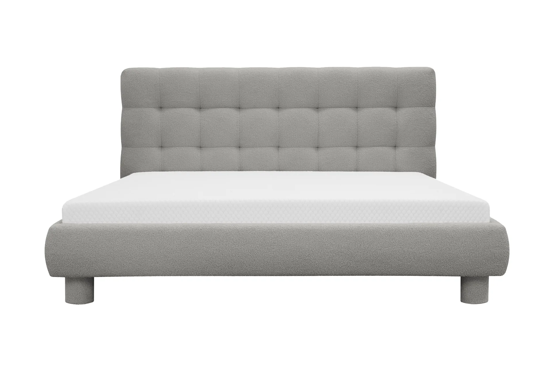 teddy komplett sängpaket sängram med madrass 160x200 cm - grå