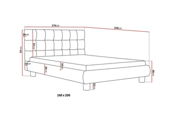 Teddy Komplett Sängpaket Sängram med Madrass 160x200 cm - Svart - Möbler - Sovrum - Sängar - Komplett Sängpaket