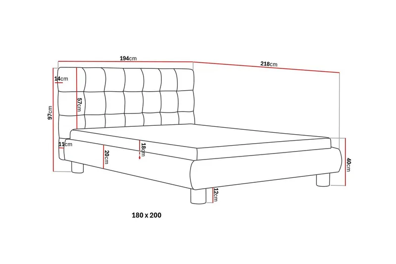 Teddy Komplett Sängpaket Sängram med Madrass 180x200 cm - Beige - Möbler - Sovrum - Sängar - Komplett Sängpaket