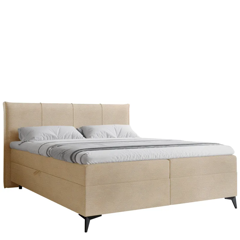 Thoros Komplett Sängpaket 140x200 cm Kontinentalsäng med Förvaring, Mörkbeige