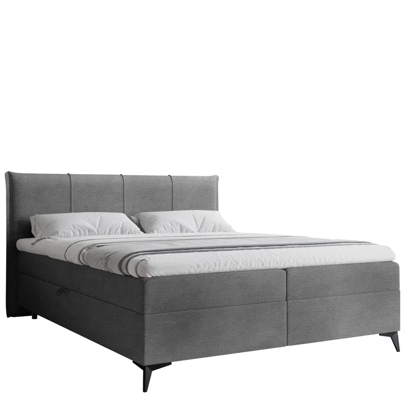 Thoros Komplett Sängpaket 160x200 cm Kontinentalsäng med Förvaring, Mörkgrå