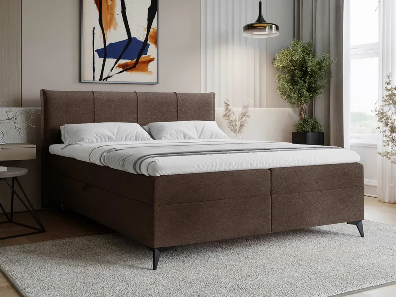 Thoros Komplett Sängpaket 180x200 cm Kontinentalsäng med Förvaring - Brun - Möbler - Sovrum - Sängar - Komplett Sängpaket