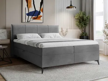 Thoros Komplett Sängpaket 180x200 cm Kontinentalsäng med Förvaring - Grå - Möbler - Sovrum - Sängar - Komplett Sängpaket