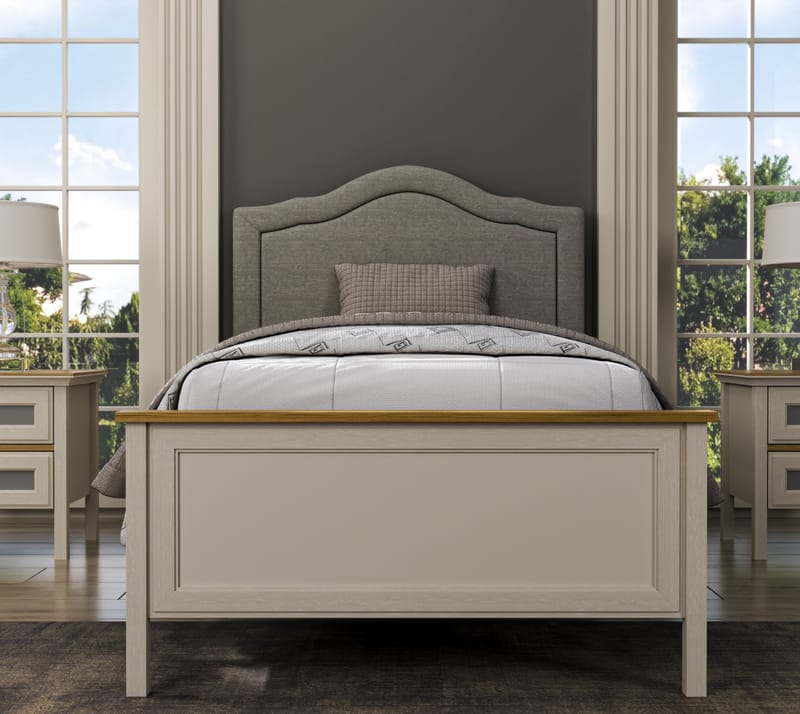 Tolina Sängram 100x200 cm - Crème, ek, grå - Möbler - Sovrum - Sängar - Sängar med förvaring